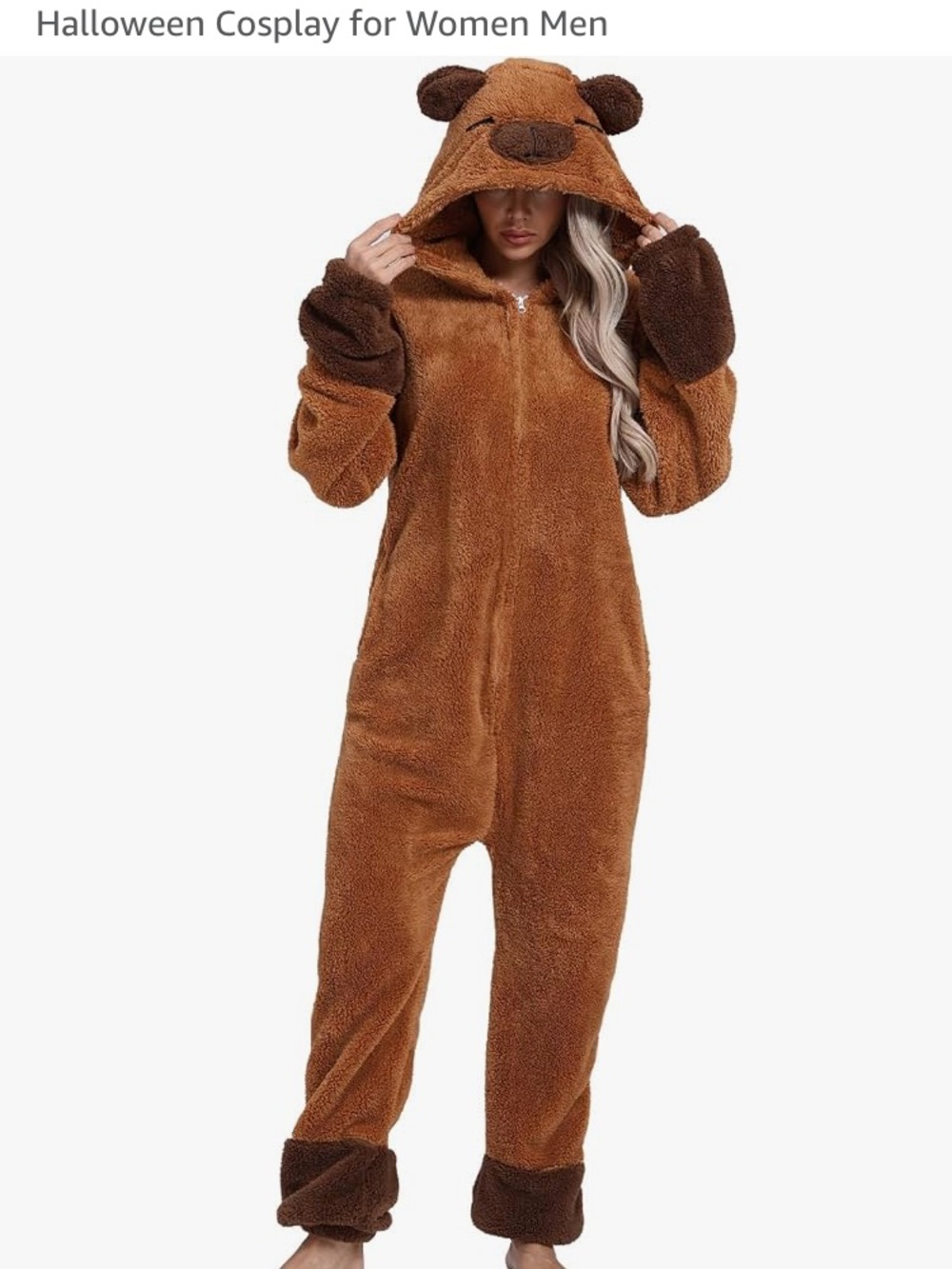 Cozy Brown capybara Halloween Onesie Jumpsuit - Picture 1 of 1